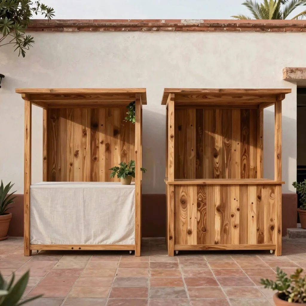 Caseta de madera para eventos y ferias